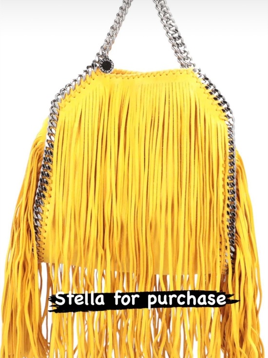 Stella McCartney Handbags - Stella McCartney Bright Yellow Fringe Falabella Shoulder Bag with Silver Chain
